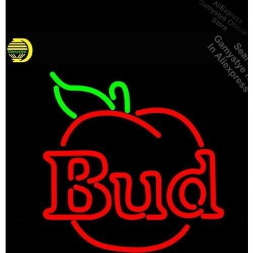 Budweise Bud Appl Neon Sign neon Light Sign real galss Beer Signs Lighted Neon Light Love neon lights for rooms neon light wall