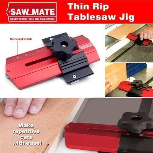 Woodworking Thin Rips Jig Repetitive Narrow Strip Cuts Thin Rips Table Saw Jig for Tablesaw Band Saw Router Table