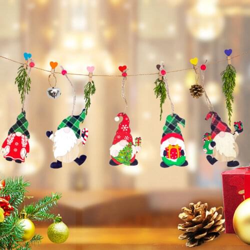 Wooden Santa Claus Pendants Christmas Party Gift Hanging Pendants Tags For Christmas Decoration Christmas Listing Door Tag