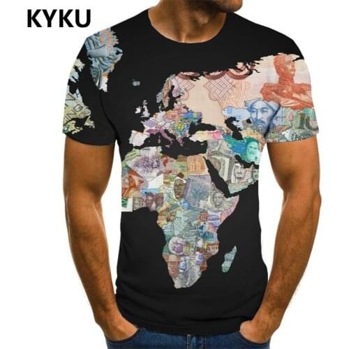 3d Tshirt Money T shirt Men World Map Tshirt Printed Novel Tshirts Casual Harajuku Shirt Print Short Sleeve Hip hop Casual Tops
