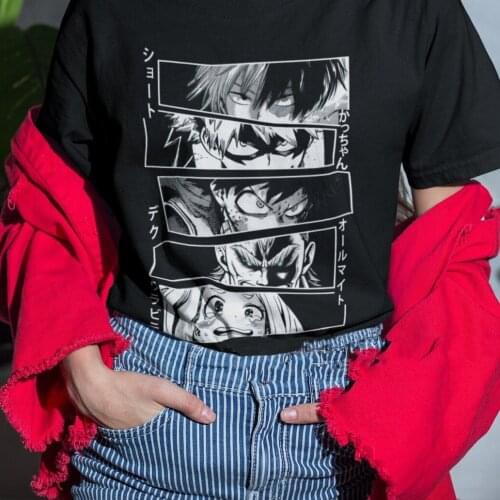 Anime My Hero Academia MHA Boku No Hero Academia T-Shirt Bakugo Katsuki Shoto Todoroki Eyes Clothes Tops Tees Camiseta Camiseta