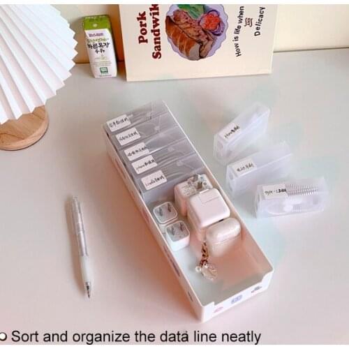 Data Cable Storage Box Dustproof Power Strip Wire Sundries Case Plastic Charger Wire Management Box Network Line Organizer Bin