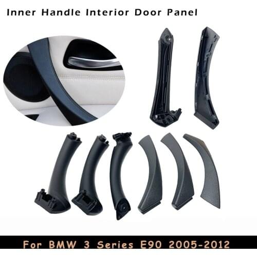 Car Inner Door Panel Handle Cover Black Left Right Interior Pull Armrest Cover For BMW 3 Series E90 2005-2012 Car Accessories