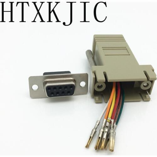 10pcs RJ45 Female to DB9 RS232 Male com port Modular Adapter EXTENDER New