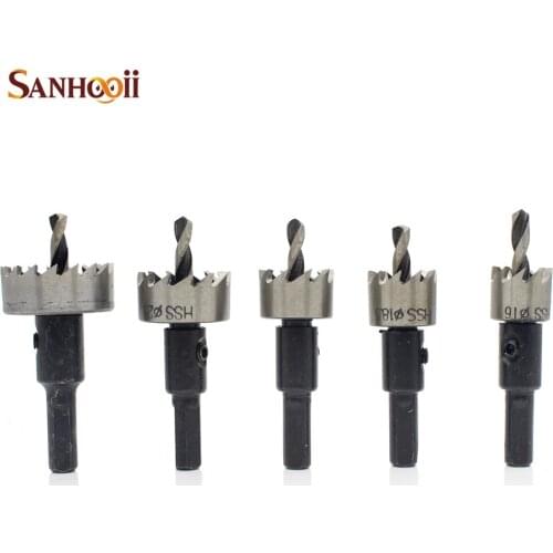 5 in 1 Hole Saw Tooth HSS Hole Saw Cutter Drill Bit Set 16/18.5/20/25/30mm High speed steel Core Drill Bit For Power Tools