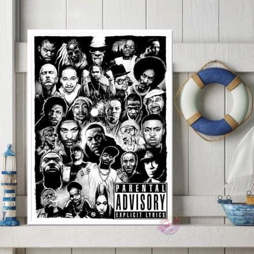 Rap Gods Poster Hip Hop Legends Singer Canvas Art Home Bar Cafe Wall Decor Painting
