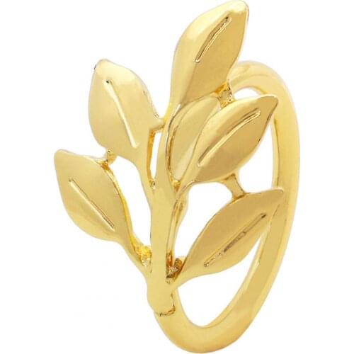 Leaf Shape Solid Color Alloy Hollow Handmade Napkin Ring Napkin Buckle Holder for Restaurant