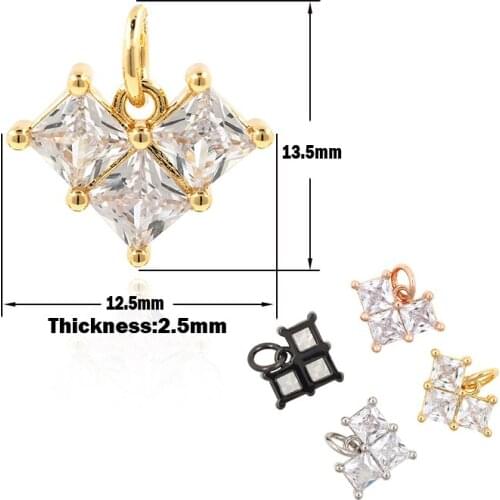 Heart-Shaped Pendant Cubic Zirconia Brass Love Necklace DIY Minimalist Jewelry Making Accessories