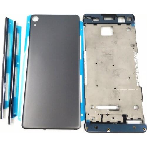 Full Housing Middle Front Frame Bezel Housing For Sony Xperia XA F3111 F3112 F3115+ Side Rail Stripe with Side Buttons+Logo