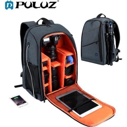 PULUZ Outdoor Portable Waterproof Scratch-proof Dual Shoulders Backpack Camera Bag Digital DSLR Photo Video Bag Laptop Backpack