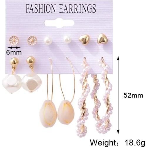 Earring Sets kolczyki Assorted Pearl Earrings for Women Girl Wedding Jewelry pendientes boucle oreille femme orecchini donna