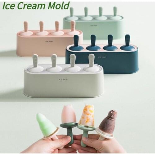 DIY Silicone Ice Mould Ice Cube Tray Popsicle Barrel Mold Children Dessert Ice Cream Mold with Popsicle Stick Household Items