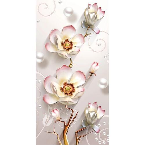 Modern fashion floral Diamond Painting Full Round Porch corridor New DIY Sticking Drill Cross Embroidery 5D Vertical plate