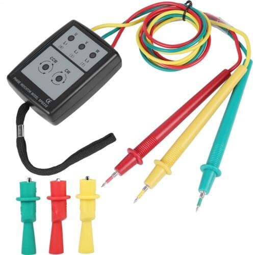 SP8030 Digital Phase Rotation Indicator LED Buzzer Phase Sequence Meter for check three-phase AC voltage from 200V- 480V