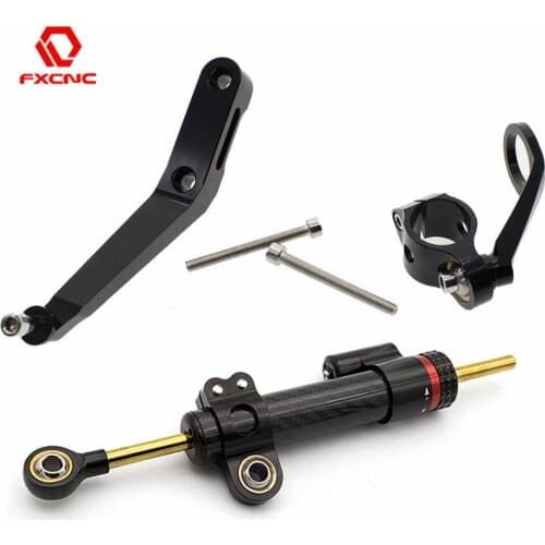 Fiber Carbon Steering Damper Stabilizer Motorcycle For CBR954RR CBR929RR CBR 954RR 929RR 929 RRDampers Mount Bracket Support Kit