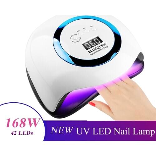 168w Newest Nail Dryer 42leds UV Lamp With 4 Timer And Low Heat Mode Gel Light Curing All Kinds Of Gels Nail Tools