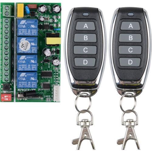 Home Smart AC 85 V~250 V 110 V 220 V 4 CH 10 A 433 MHZ RF Wireless Remote Switch With Manual-Function For LED Light Motor