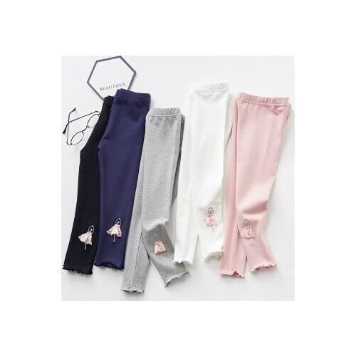 2021 Spring and Autumn Girls' Leggings Korean Style Childrens Cotton Lovely Pants Cute Dancing Girls Leggings Toddler Trousers