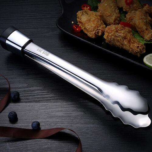 Stainless Steel Food Tongs Kitchen Utensils Buffet Cooking Tool Anti Heat Bread Clip Salad Serving BBQ Tools Pastry Clamp