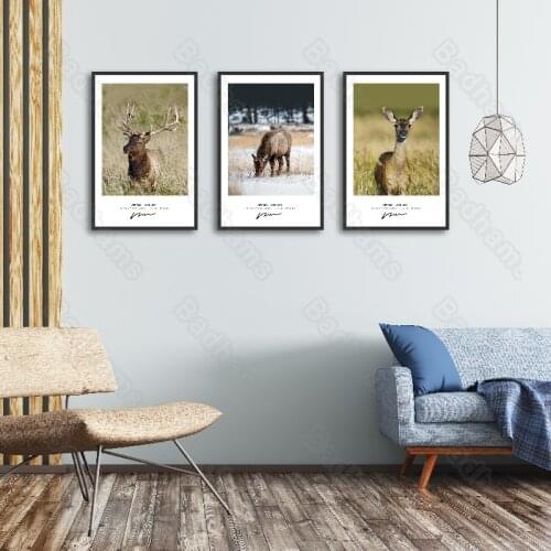 Canvas Painting Wild Tibetan Antelope Pattern Waterproof Ink Painting Living Room Mural Bedroom Painting Sofa Background Wall