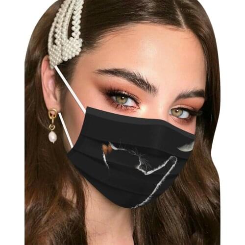 10/30/50pcs Women Man Cat Print Disposable 3ply Ear Loop Anti-pm2.5 Mascarilla Monder Scarf Halloween Cosplay Mask Mondkapjes