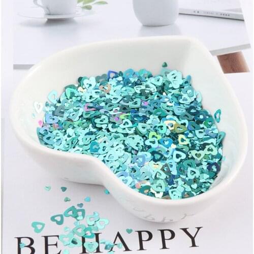 10g Ultra-Thin 5mm Hollow Love Nail Sequins PET Paillettes 3D Nail Art Ornament Sequin DIY Wedding Craft Lentejuelas Accessories