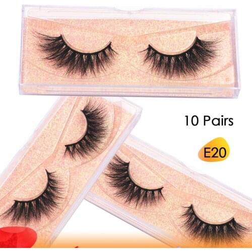10 Pairs Lashes 3D Mink Eyelashes Mink Eyelash Extensions Thick Long Mink Lashes Cruelty free Fluffy Natural False Eyelashes E20