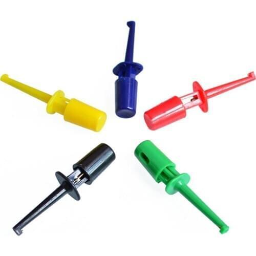 10PCS Mix Color Test Hook Clip Clamp Lead Wire Cable Kit Electronic Multimeter Grabber Test Probe