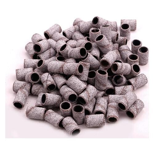 100Pcs Drill Bit Polishing Machine Grain Sanding Band Polisher Machine Bits Drill Grit-Sanding Band Grinding Ring Nail Tool
