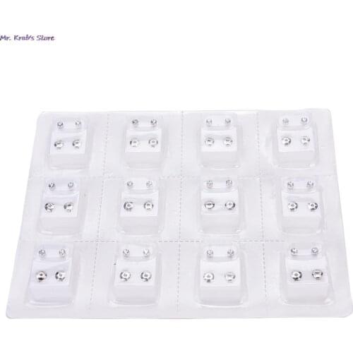 12 Pairs New Medical Steel Alloy Disposable Safe Ear Stud Piercing Gun Piercer Tool Silver Color Earring Piercing Jewelry