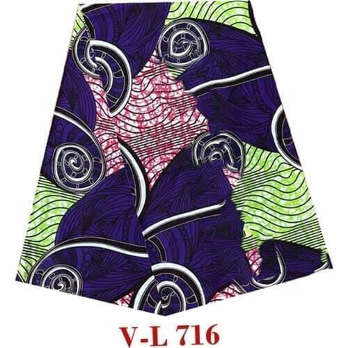 2019 african wax pagne ankara printed in fabric nigerian block 100% cotton 6yards/piece soft breathable africa woman V-L 716