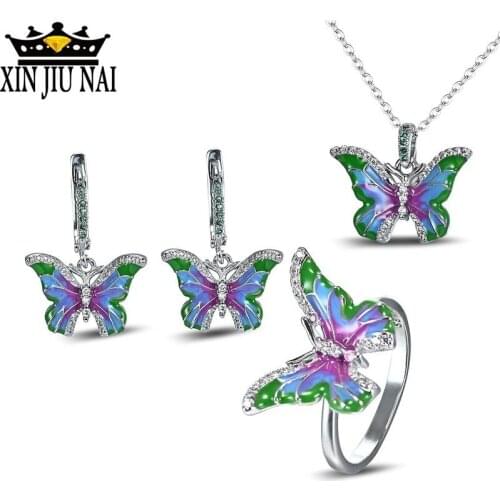 2020 hot new arrival arrives exquisite luxury colorful enamel banquet prom European and American womens jewelry set