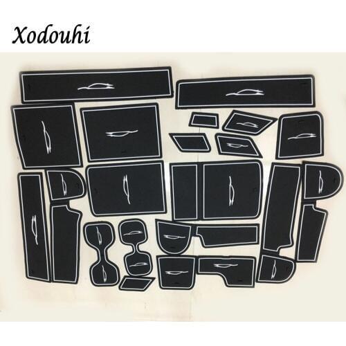 For Honda CRV CR-V 2017 2018 2019 2020 Car Groove Gate Slot Armrest Storage Water Proof Rubber Non-slip Mat Mats Door Pad 21pcs