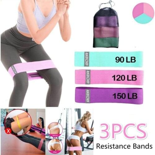 3pcs Stretch Booty Bands Set Fitness Gym Yoga Resistance Bands Set Non Slip Hip Circle Loop Squat Glute Workout Botty Butt Legs