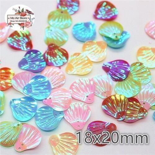 200-500pcs/lot PVC mix color seashell lovely laser paillette hollow out decoration multicolor DIY accessories