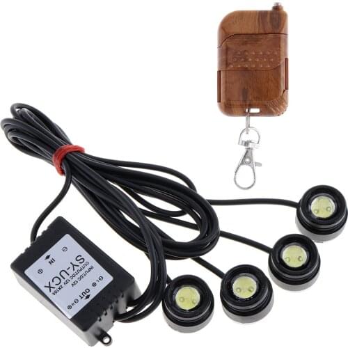 4 in 1 Strobe Flash Eagle Eye LED Set 4 x 1.5W SMD LEDs White Color 300LM for DRL Daytime Running Light and Strobe Flash Mode