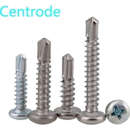 410Stainless Steel Cross Round Head Drill Tail Self Tapping Screw KA Hardened Phillips Pan Head Self Drilling Screws 20pcs