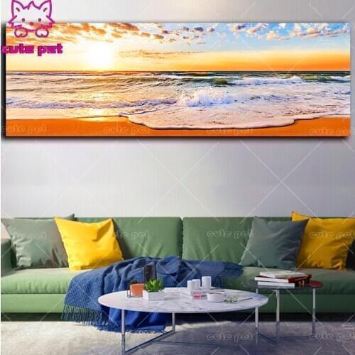 LargeFull diamond embroidery Sunset seascape view Diamond Painting Art 5d cross stitch diy Diamond mosaic handCrafts gift Decor