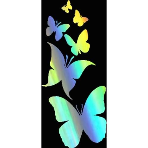 Butterfly Hibiscus Flower Car Accessories DecalsVinyl Reflective Decal Auto Motorcycle Stickers 6CM*13.7CM