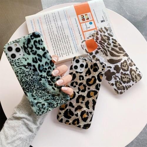 Leopard Print Phone Case For iPhone 12 Pro 11 X XR XS Max luxury dream shell pattern Cover For iPhone 11 7 8 Plus SE case fundas