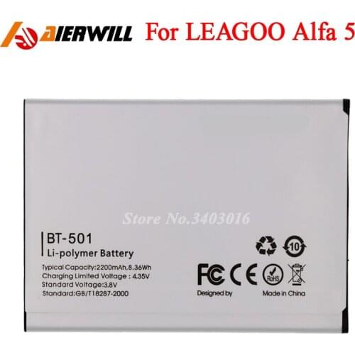For LEAGOO Alfa 5 Battery BT-501 Batterie Bateria Batterij Accumulator 2200mAh