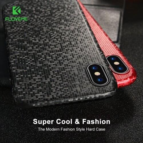FLOVEME Ultra Slim Phone Case For iPhone X Luxury Mosaic Hard PC Cases For iPhone 6 6s 7 8 Plus Cover Accessories Smooth Touch