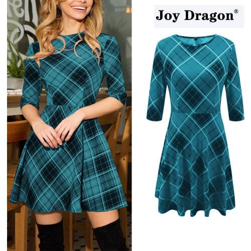 Модные платья в клетку Joy Dragon China At AliExpress