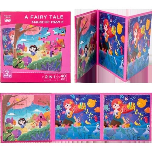 Magnetic Puzzles Book for Children Boys Girls 20Pieces Two In One Early Education Puzzle Magnet Toy