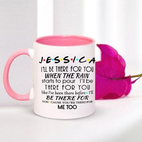 Personalized Name Friends Show Coffee Mug 11oz Pink Ceramic Friend Gift Mugs