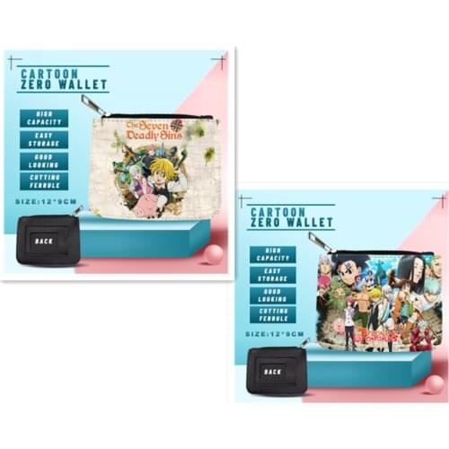 Anime The Seven Deadly Sins Logo Wallet New Student personality coin purse boys girls New Zipper Small Wallet