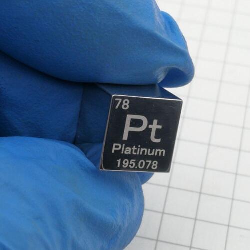 Platinum Pt Metal 10mm Density Cube 99.95% Pure for Element Collection