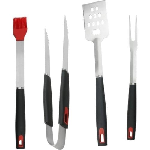 Kitchen Accessories Stainless Steel BBQ Tools Barbecue Kit Spatula Fork Tongs Knife Brush Skewers Barbecue Grilling Utensil