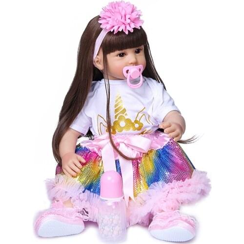 Bebes doll with 60CM Soft Silicone cloth body girl baby doll Baby Doll toddler Lifelike Babies Reborn Doll