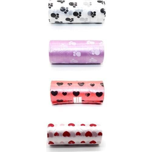 1 Roll Pet Dog Waste Poop Bag Poo Printing Clean-up Bag Outdoor Home Garbage Bag Carrier Pet Supplies